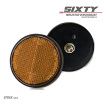 2 x motorcycle reflector round yellow Ø 60x10mm bolt M6 side reflector E-mark