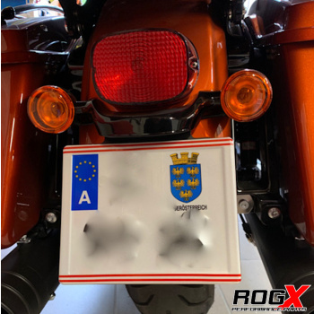 Motorrad Reflektor hinten schmal rot Alu T-Halter 100x13mm Rückstrahler Katzenauge Roller Quad E-geprüft